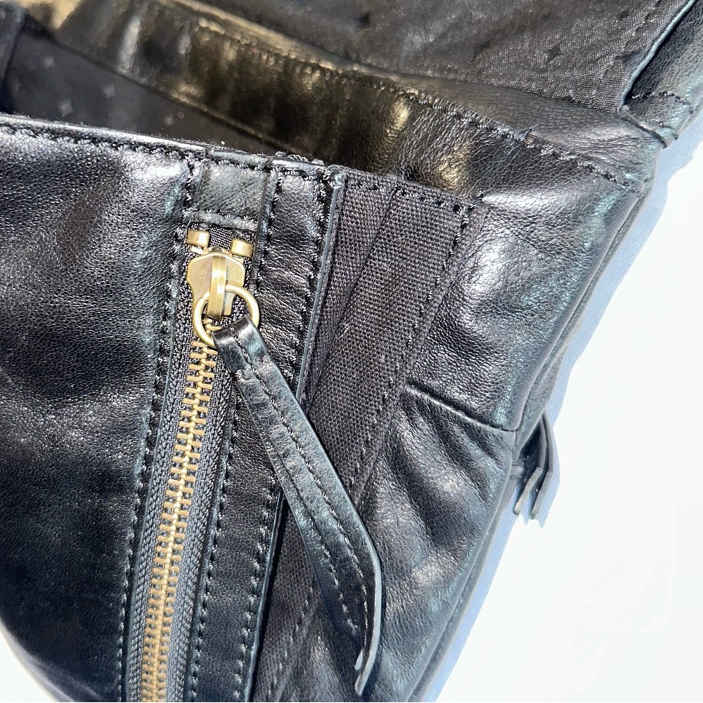 Fossil • Black Lamb Leather Stanton Crossbody Multi-Pocket Adjustable Versatile - Picture 4 of 16
